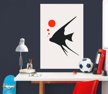 3D Black Fish 116 Boris Draschoff Wall Sticker