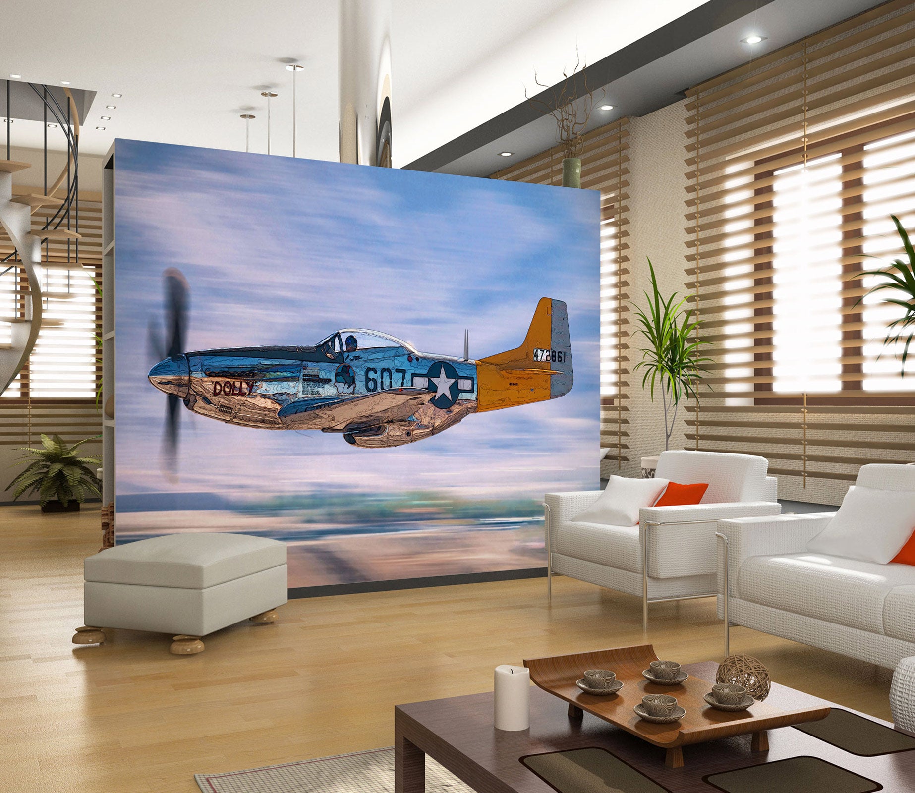 3D Airplane 9153 Alius Herb Wall Mural Wall Murals