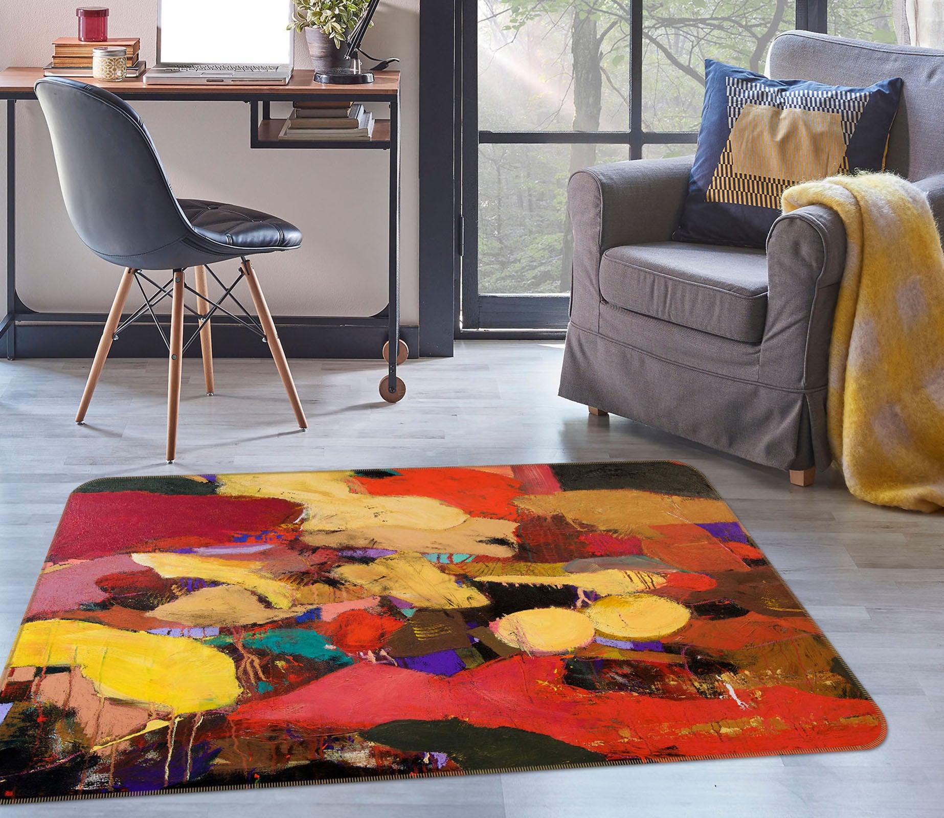 3D Abstract Art 1075 Allan P. Friedlander Rug Non Slip Rug Mat