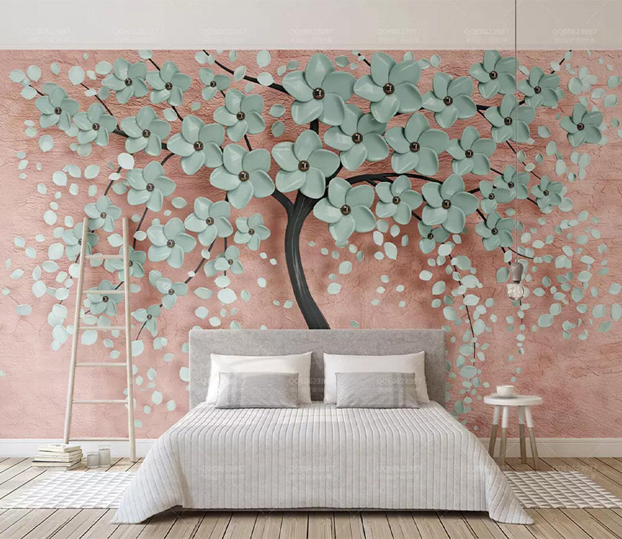 3D Green Flower Tree WC520 Wall Murals