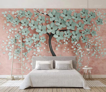 3D Green Flower Tree WC520 Wall Murals