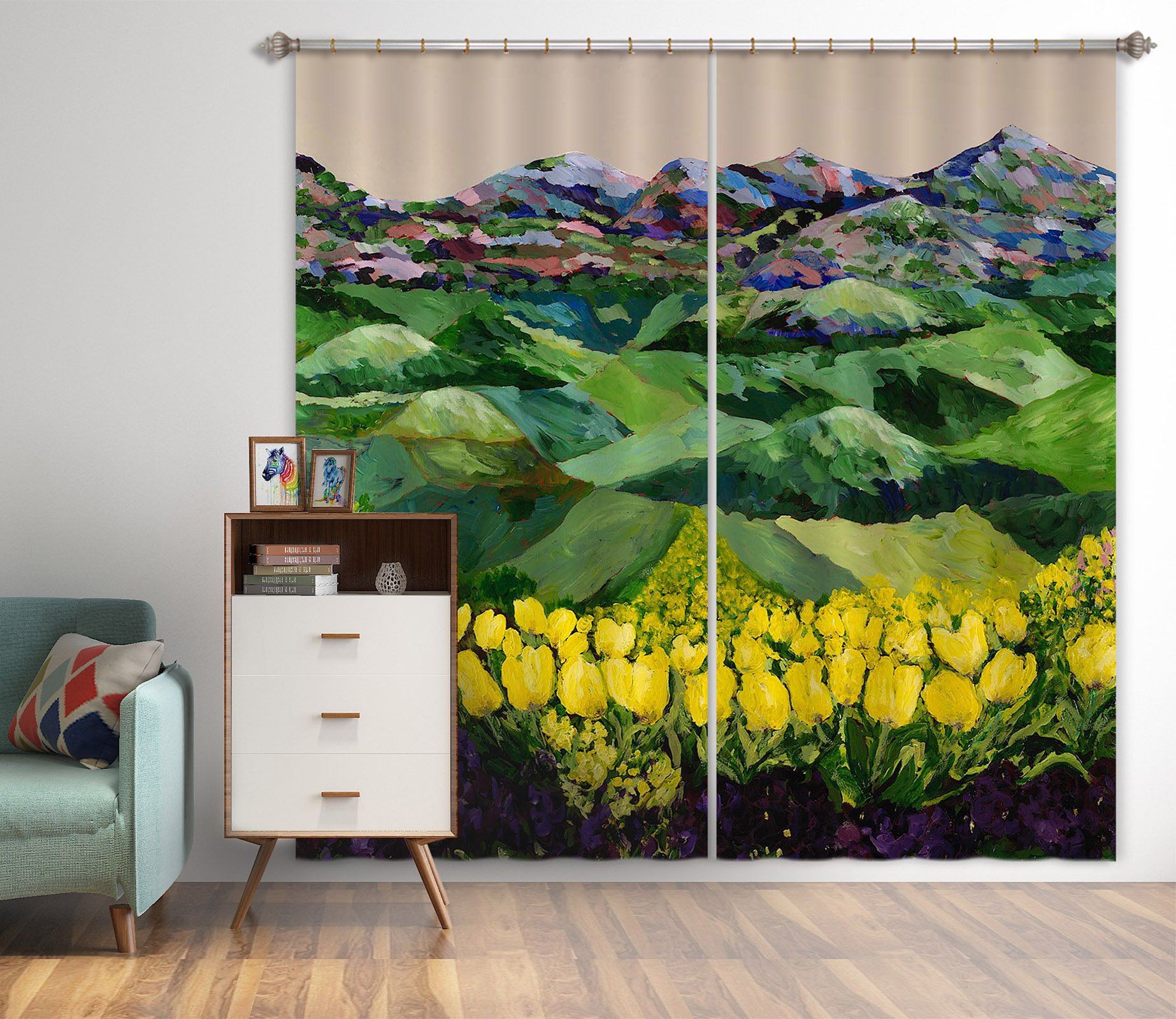 3D Beautiful Field 143 Allan P. Friedlander Curtain Curtains Drapes Curtains AJ Creativity Home 