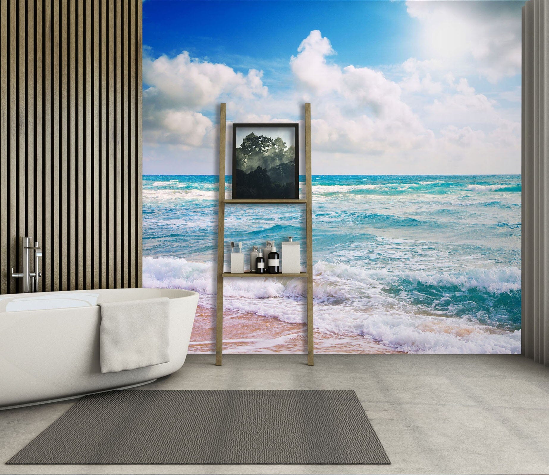 3D White Ocean 017 Wall Murals Wallpaper AJ Wallpaper 2 