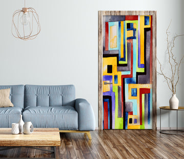 3D Colorful Pattern 21166 Door Mural