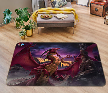 3D Winged Dragon 4102 Tom Wood Rug Non Slip Rug Mat