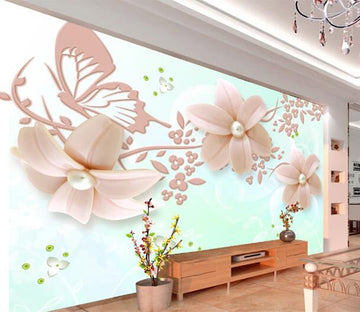 3D Pink Flower WC1589 Wall Murals