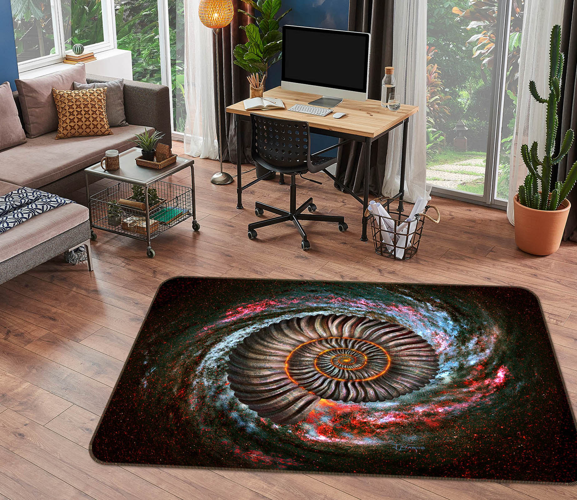 3D Color Vortex 83093 Jerry LoFaro Rug Non Slip Rug Mat