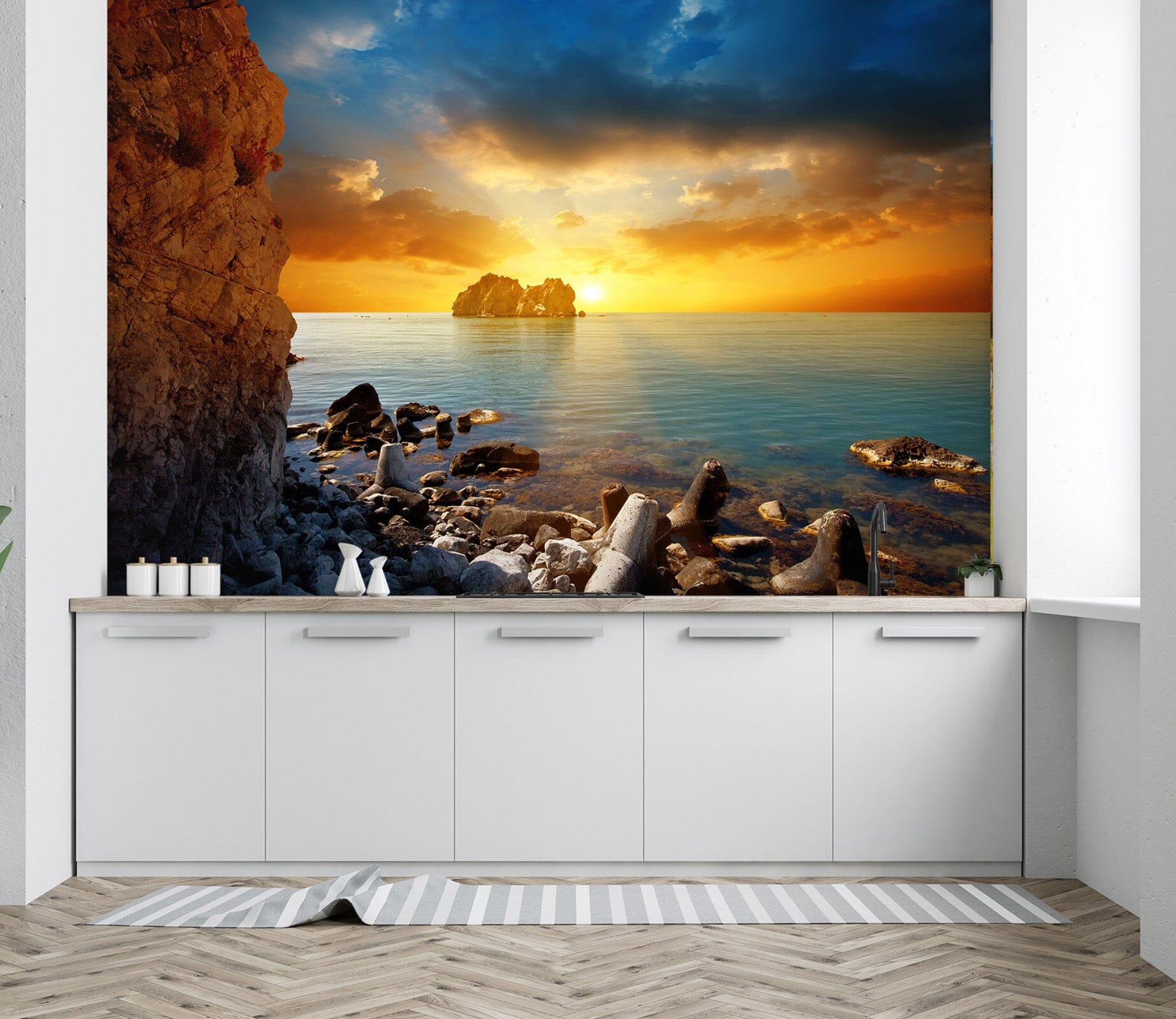 3D Sea Dusk Stones 144 Wall Murals Wallpaper AJ Wallpaper 2 