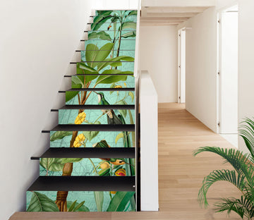 3D Green Leaves Bird 104114 Andrea Haase Stair Risers