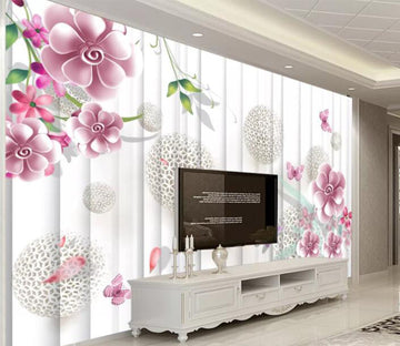 3D Rose Butterfly WC1529 Wall Murals