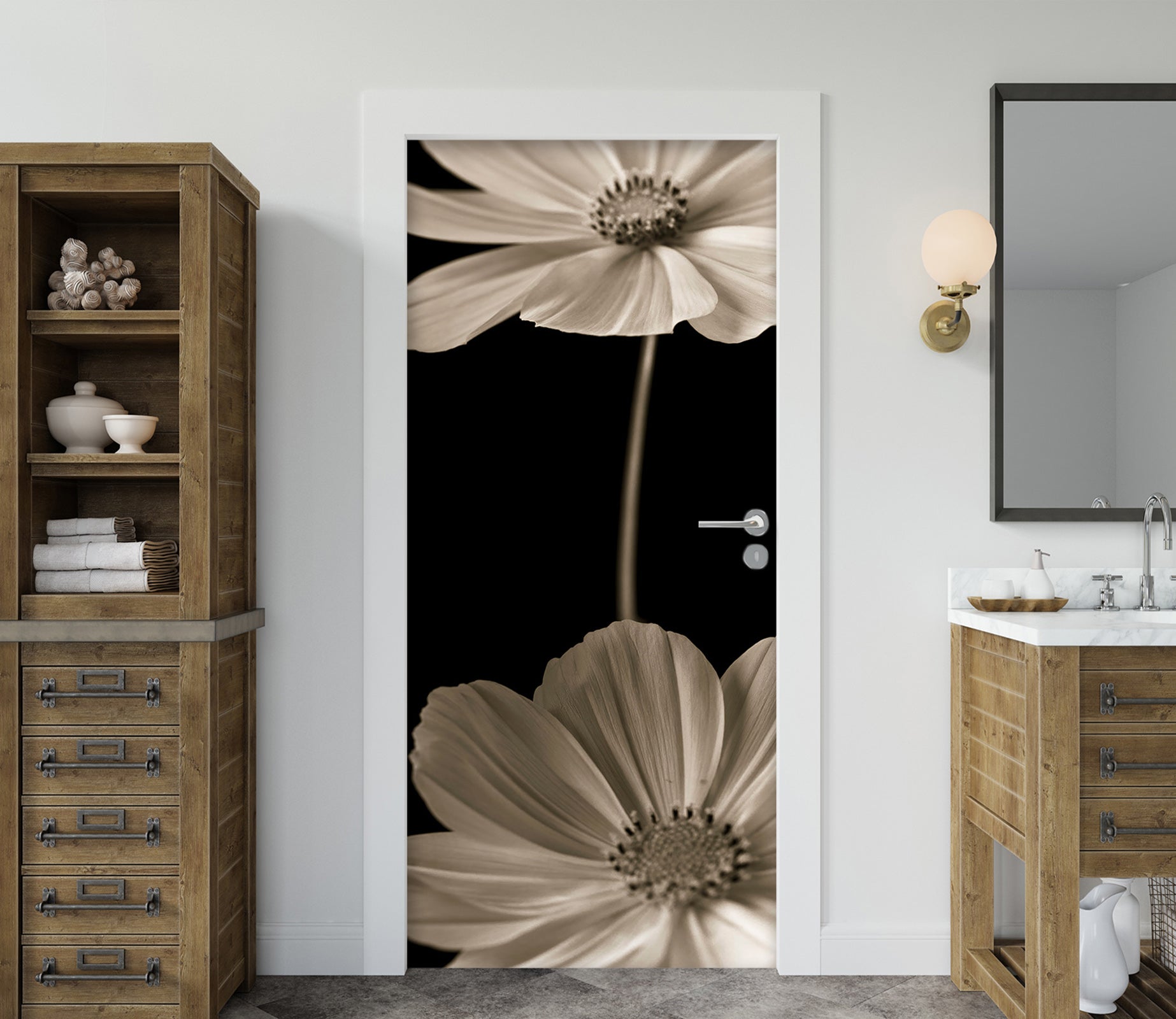 3D Simple Petal 5018 Assaf Frank Door Mural