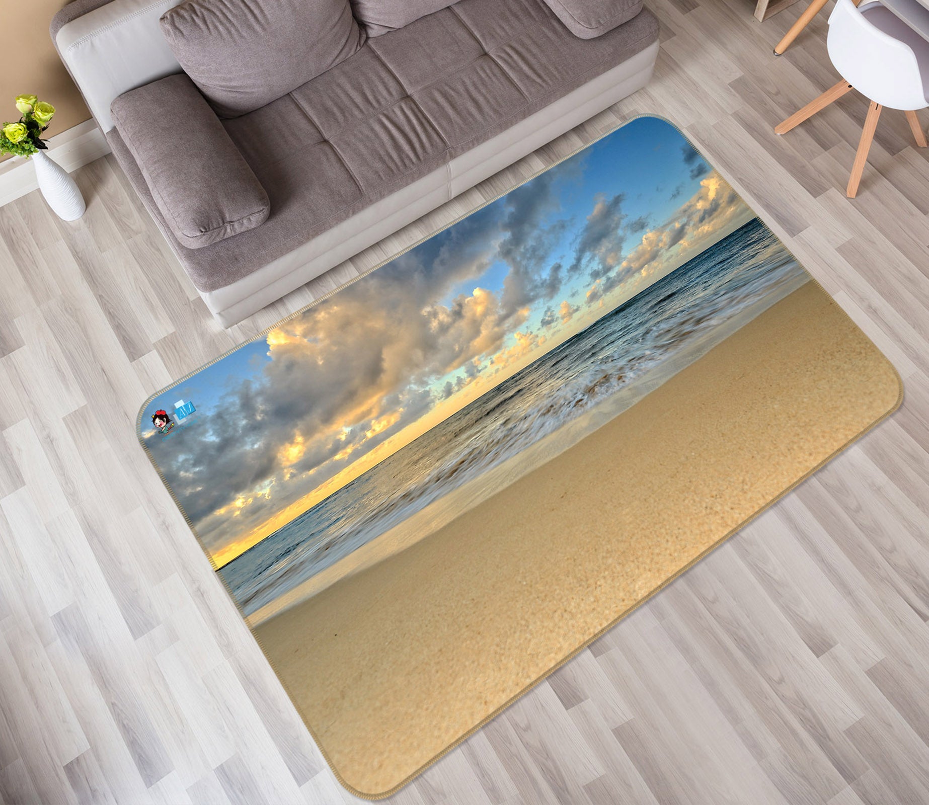 3D Beach 62056 Kathy Barefield Rug Non Slip Rug Mat