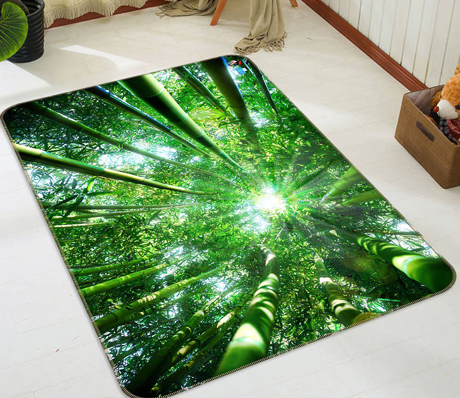 3D Bamboo Forest 66053 Non Slip Rug Mat