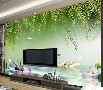 3D Swan Stone WC413 Wall Murals