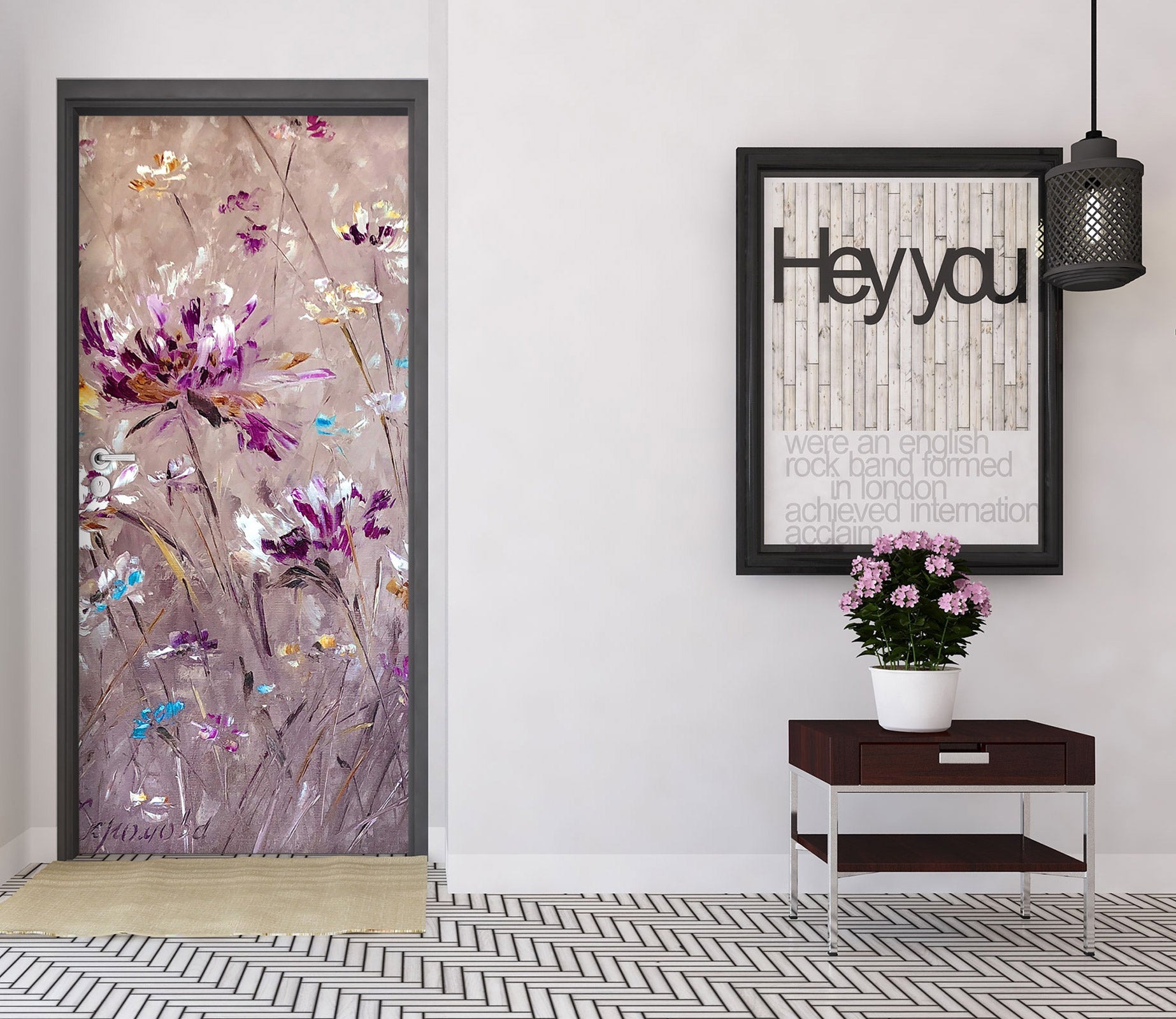 3D Purple Flower 3193 Skromova Marina Door Mural