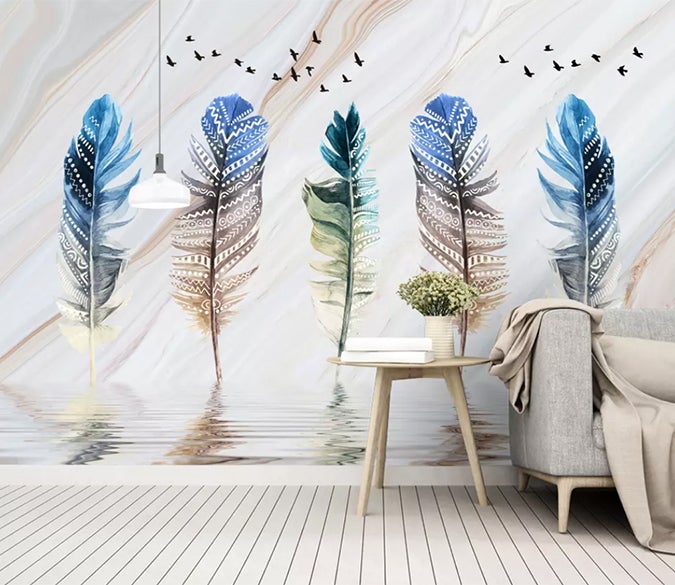 3D Colored Feather 572 Wall Murals Wallpaper AJ Wallpaper 2 