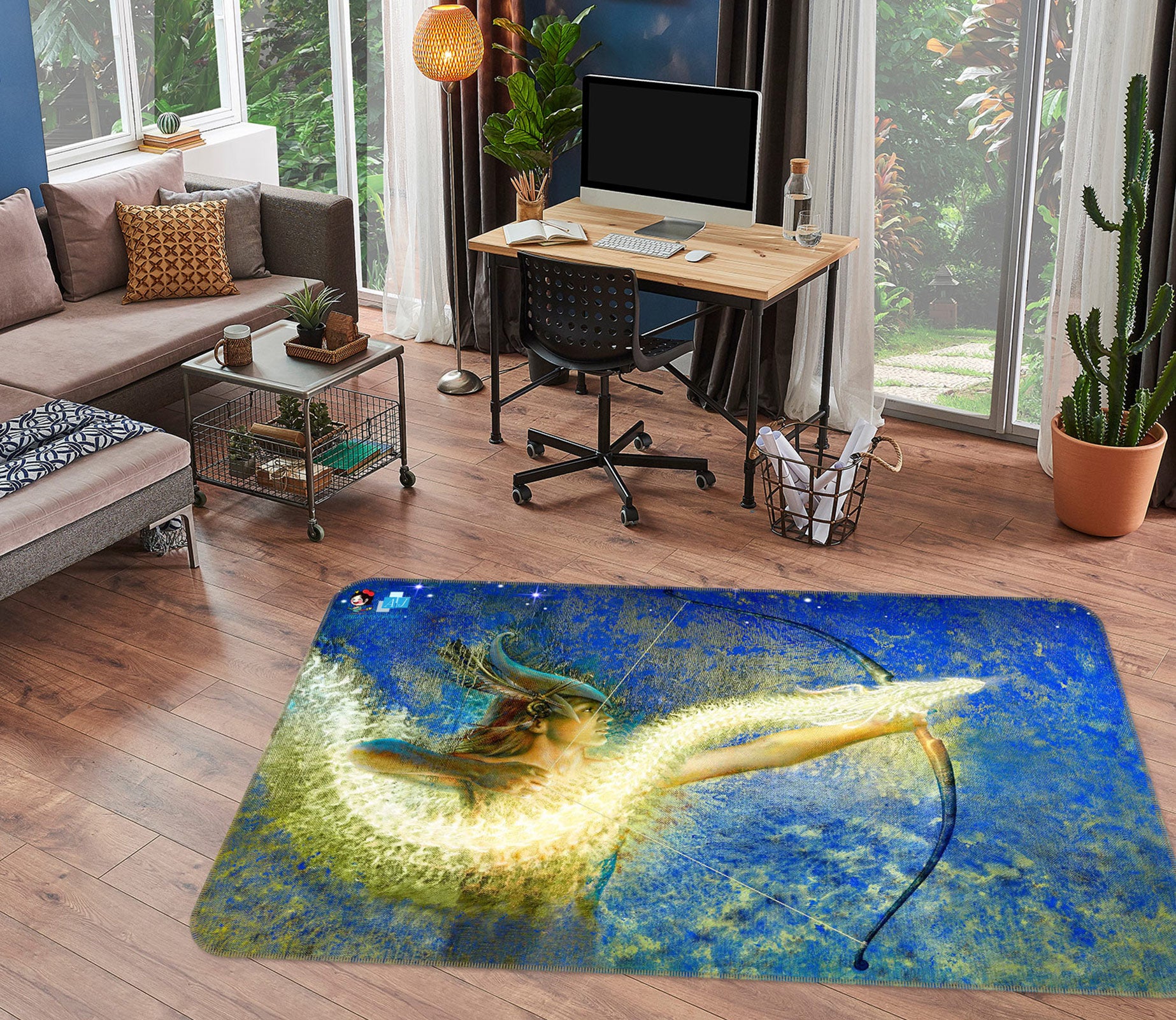 3D Dragon Arrow 5175 Ciruelo Rug Non Slip Rug Mat