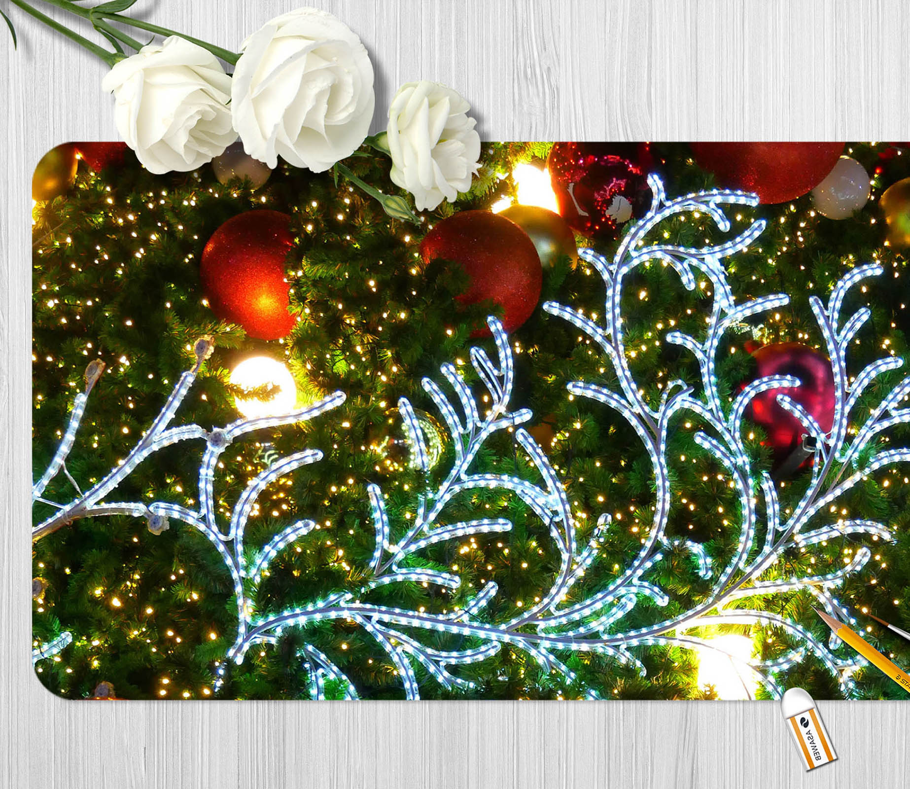 3D Branches 51212 Christmas Desk Mat Xmas