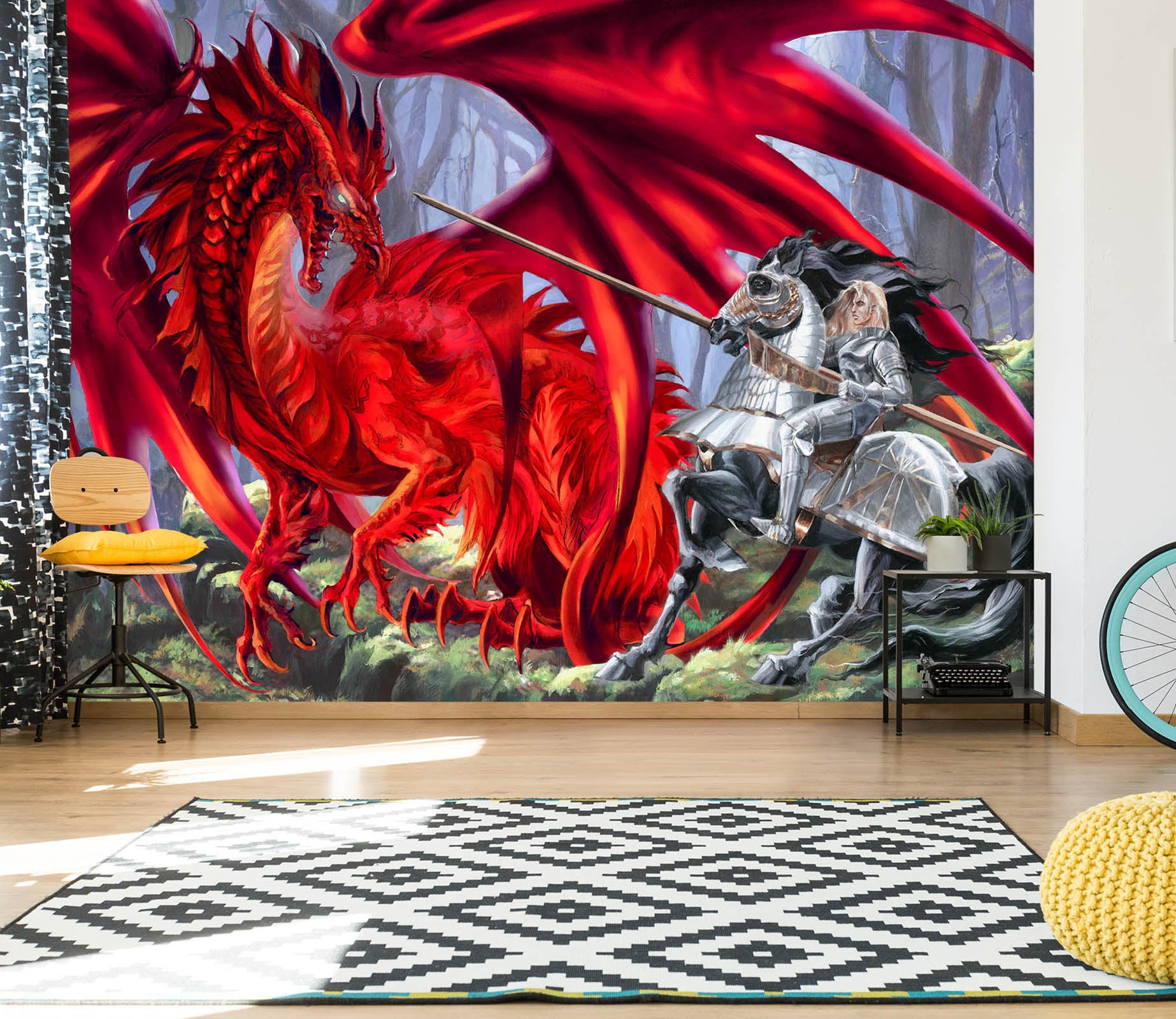 3D Red Dragon 8102 Ruth Thompson Wall Mural Wall Murals