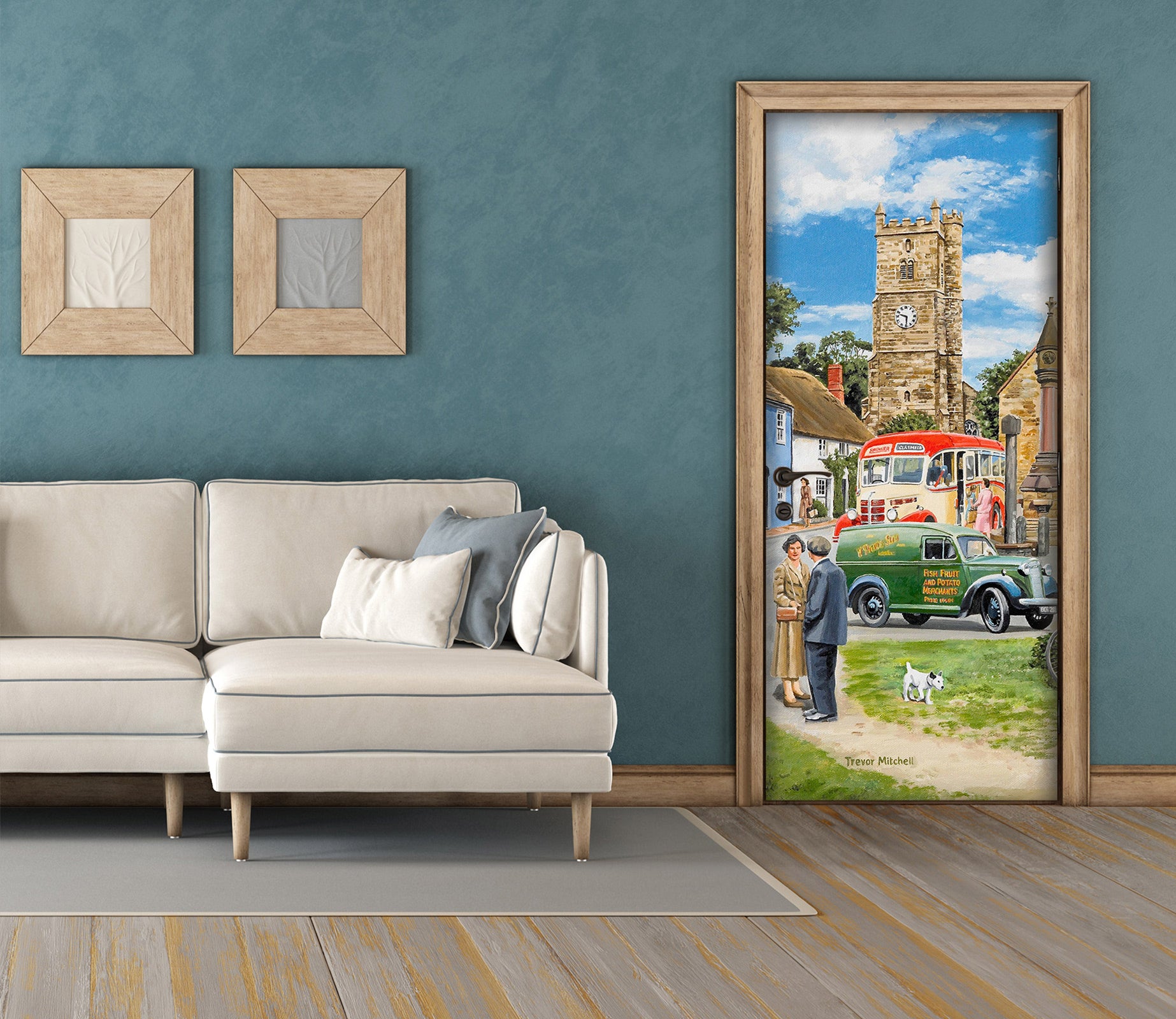 3D Lawn Car Traveler 10383 Trevor Mitchell Door Mural