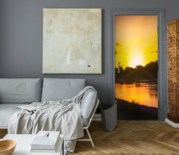 3D Sunset Lake 107202 Beth Sheridan Door Mural