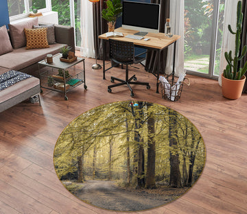 3D Green Forest 7405 Assaf Frank Rug Round Non Slip Rug Mat