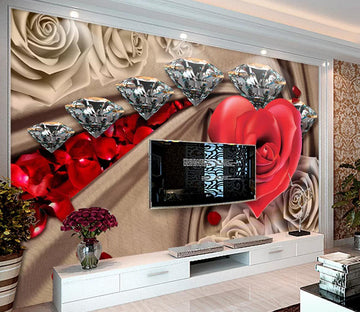 3D Diamond Rose WC327 Wall Murals