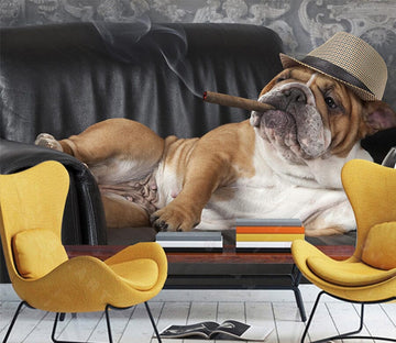 3D Smoking Dog 1055 Wall Murals