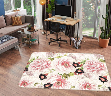 3D Romantic Flowers 127 Uta Naumann Rug Non Slip Rug Mat