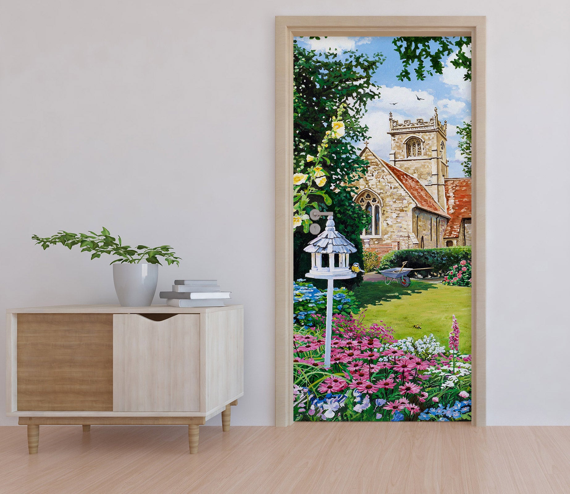 3D Flower Bush Building 103180 Trevor Mitchell Door Mural