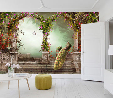 3D Arch Peacock 019 Wall Murals Wallpaper AJ Wallpaper 2 