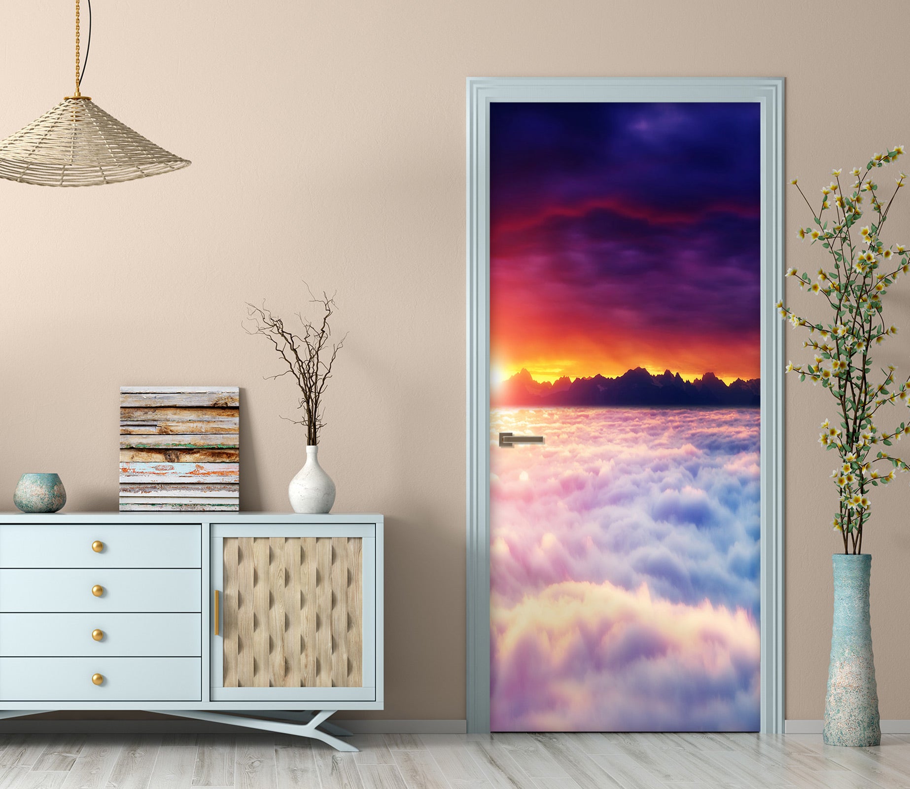 3D Sea Of Clouds 23149 Door Mural