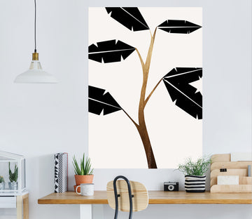 3D Black Leaves 111 Boris Draschoff Wall Sticker