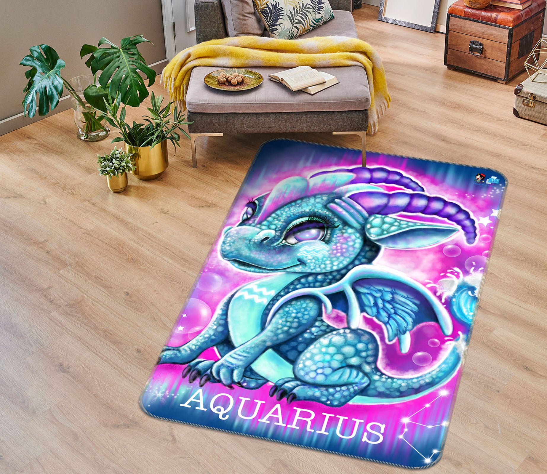 3D Blue Dragon 8517 Sheena Pike Rug Non Slip Rug Mat