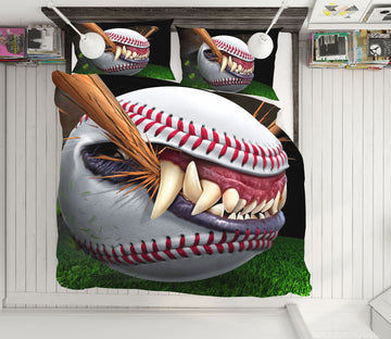 3D Baseball Cusp Teeth 4055 Tom Wood Bedding Bed Pillowcases Quilt