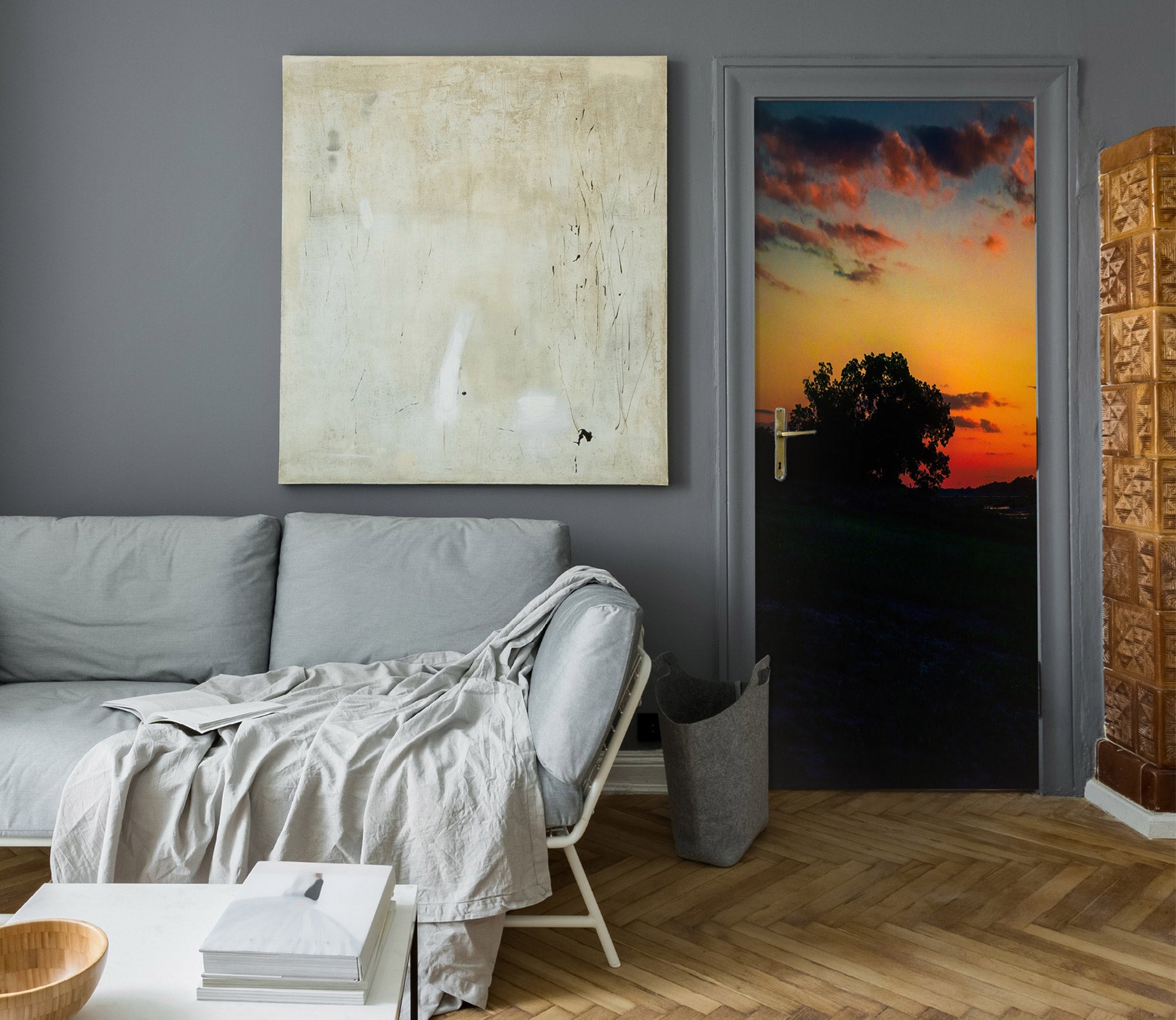 3D Sunset Shadow 107200 Beth Sheridan Door Mural