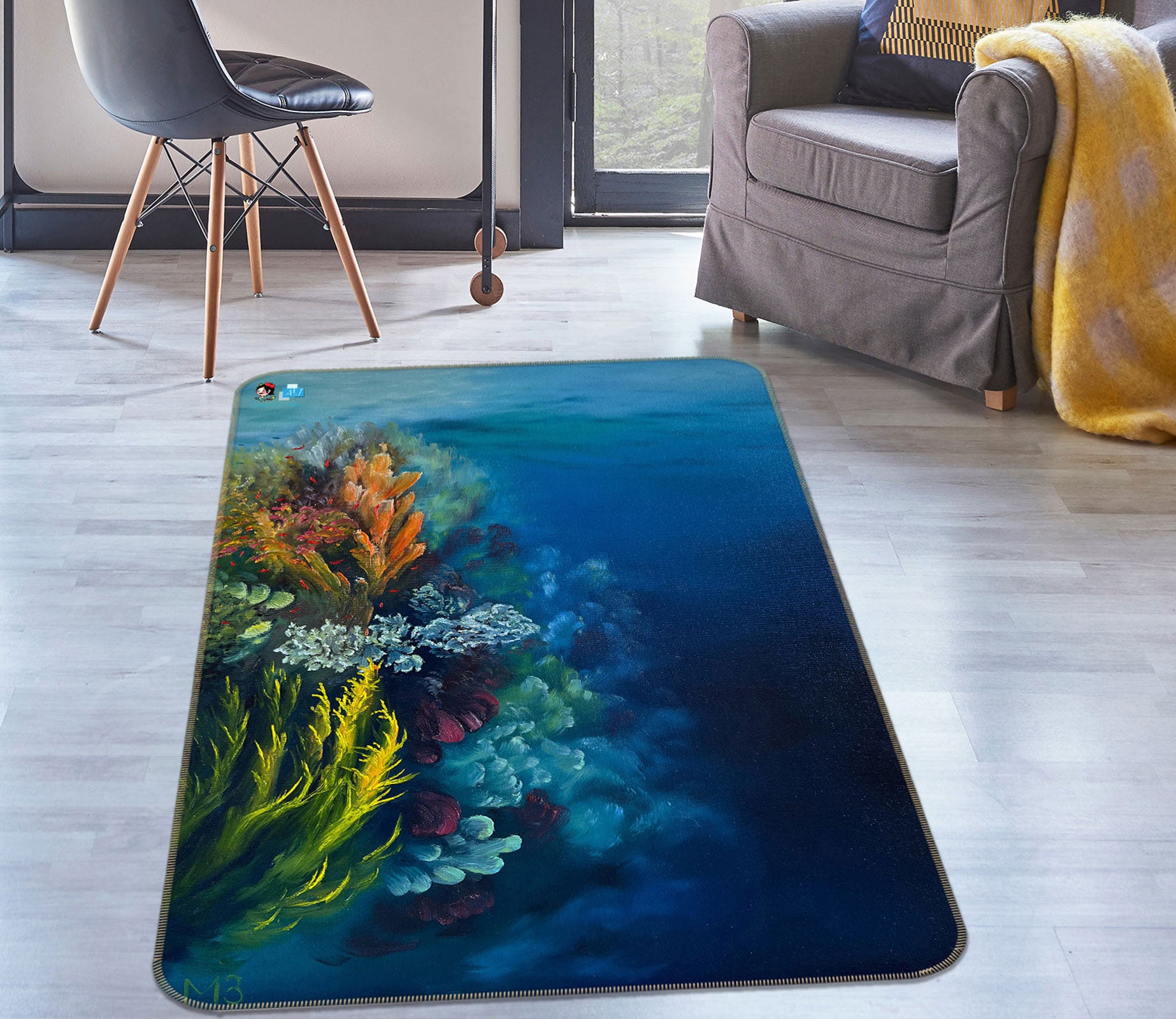 3D Coral Sea 9708 Marina Zotova Rug Non Slip Rug Mat