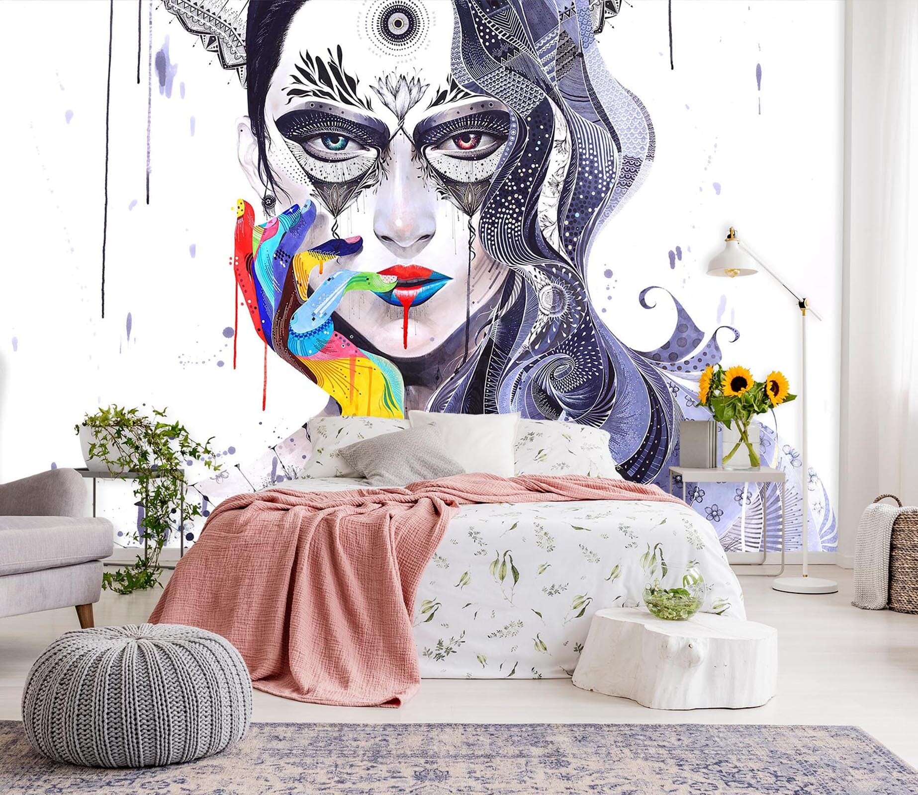 3D Girl Hand Painted 153 Wall Murals Wallpaper AJ Wallpaper 2 