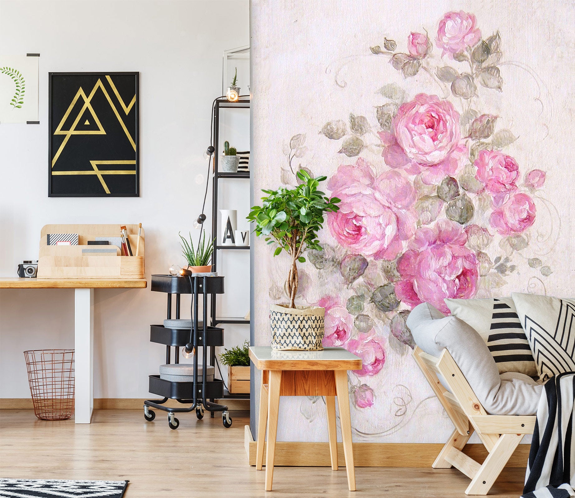 3D Flower Pink 4037 Debi Coules Wall Mural Wall Murals