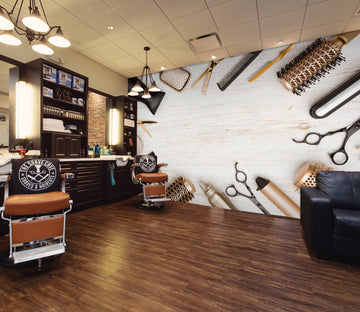 3D Curling Iron Comb Scissors 115168 Barber Shop Wall Murals