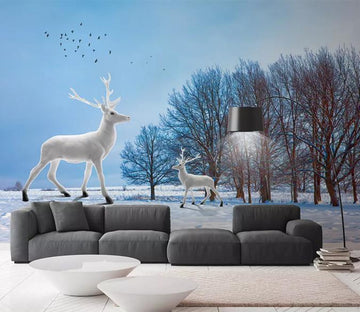 3D Fawn Flying Bird 084 Wall Murals Wallpaper AJ Wallpaper 2 