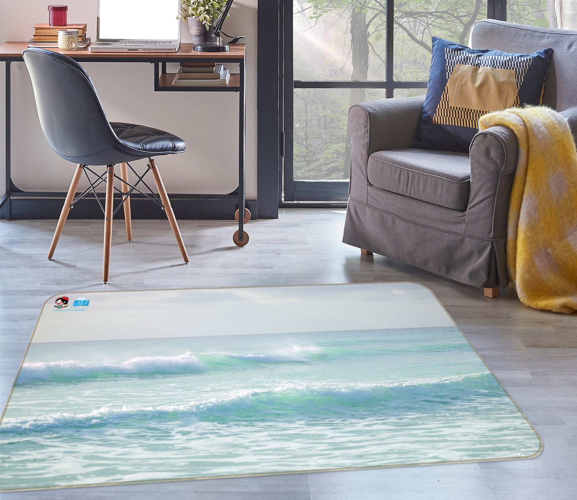 3D Vast Ocean 6834 Assaf Frank Rug Non Slip Rug Mat