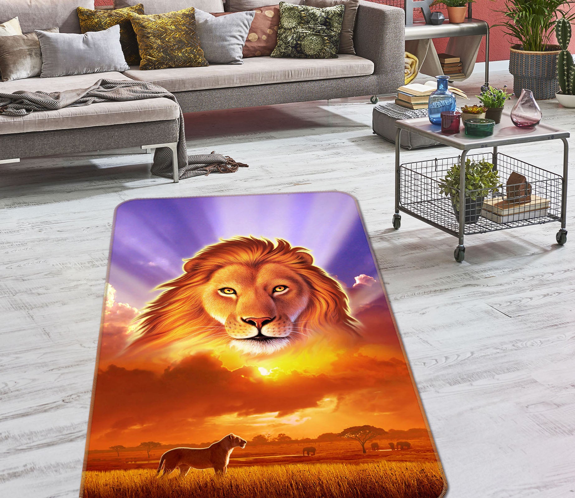 3D Lion 83090 Jerry LoFaro Rug Non Slip Rug Mat