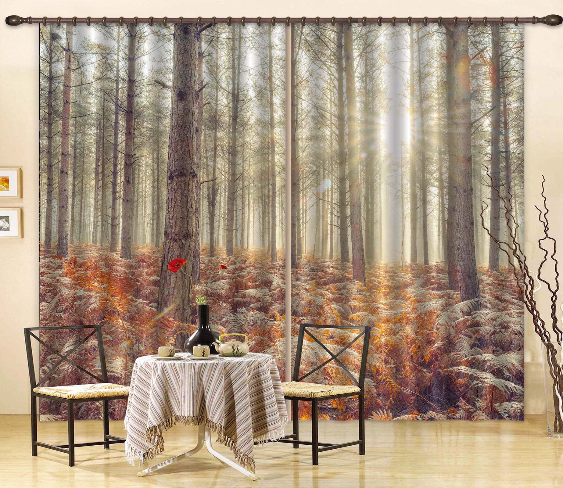 3D Leaves Trees 6360 Assaf Frank Curtain Curtains Drapes