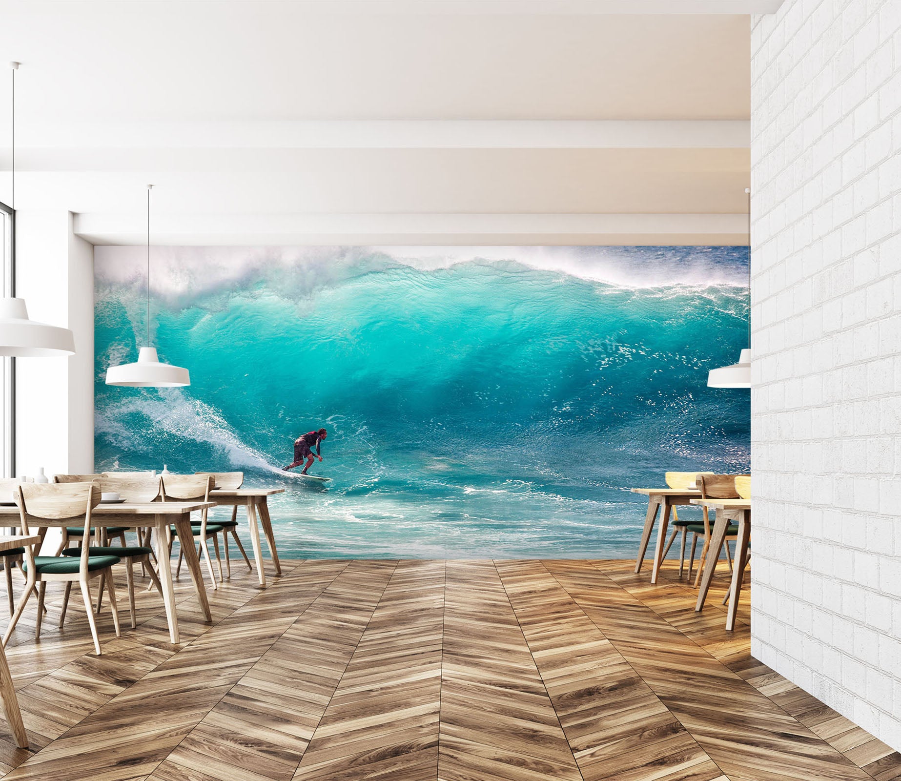 3D Man Surfing 213 Vehicle Wall Murals