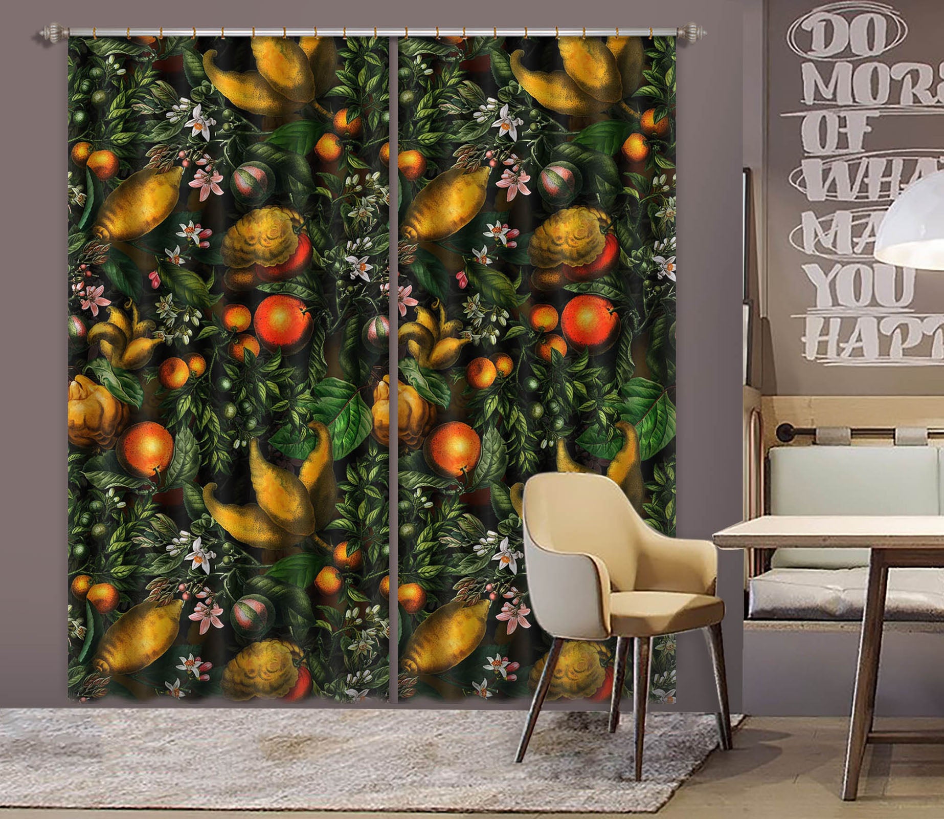 3D Golden Fruit 124 Uta Naumann Curtain Curtains Drapes