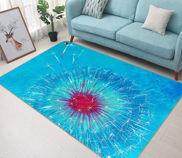 3D Blue Dandelion 1135 Skromova Marina Rug Non Slip Rug Mat