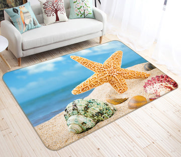 3D Beach Starfish Conch 68184 Animal Non Slip Rug Mat