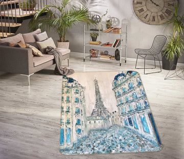 3D Eiffel Tower 1166 Skromova Marina Rug Non Slip Rug Mat