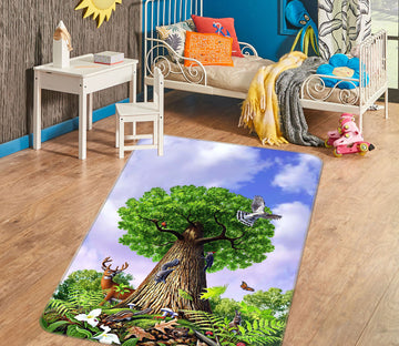 3D Trees Animal 83092 Jerry LoFaro Rug Non Slip Rug Mat